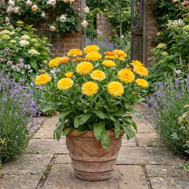 Plants by Post Calendula Fiesta Yellow Bedding Plant, 2L Pot