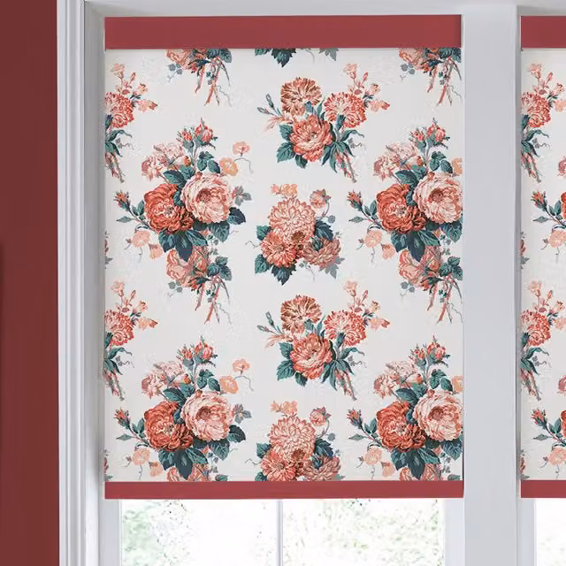Laura Ashley Cecilia Floral Blackout Made to Measure Roller Blind in Red and Multicolour