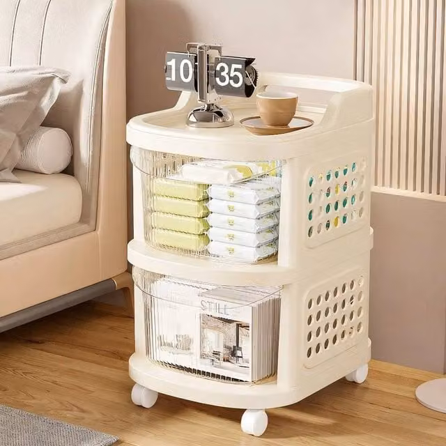 FORGEVIO 2 Drawer Plastic Storage Tower in White and Transparent, Width: 50 cm – 1