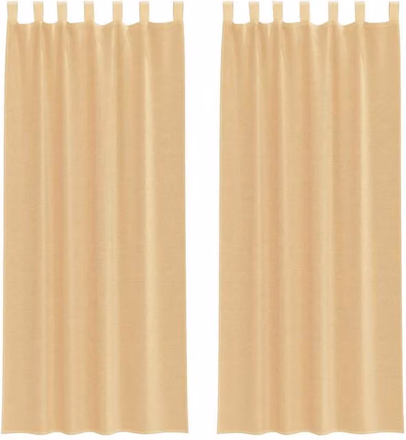Berkfield Home Sand Voile Curtains with Rod Pockets, 2 Pack, W: 140 cm, H: 260 cm – 1