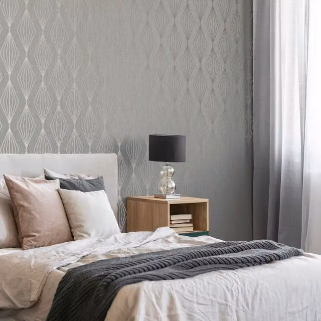 Graham & Brown Grey Geometric Abstract Wallpaper, Width: 52 cm