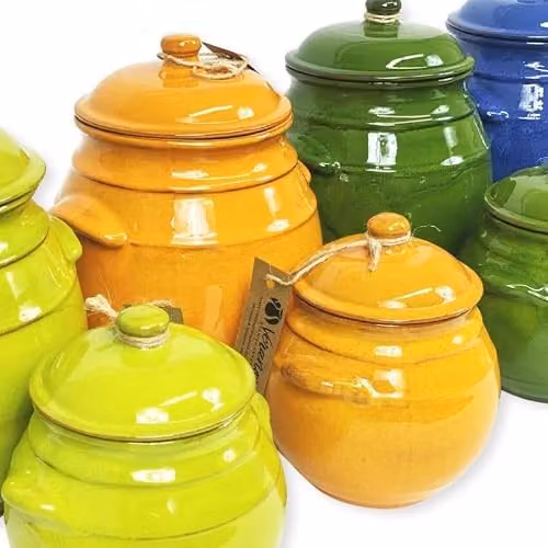 Verano Spanish Ceramics Selena Hand Dipped Glaze Ceramic Storage Jar with Lid, Green, Height: 23 cm – 2