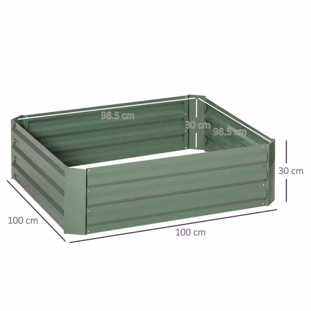 KORVIXA Set of 2 Green Steel Raised Garden Beds for Ornamental and Vegetable Gardens – 2