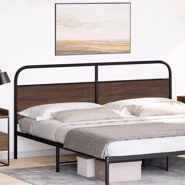 Berkfield Home Classic Oak Headboard in Brown, Steel and Engineered Wood, Width: 180 cm