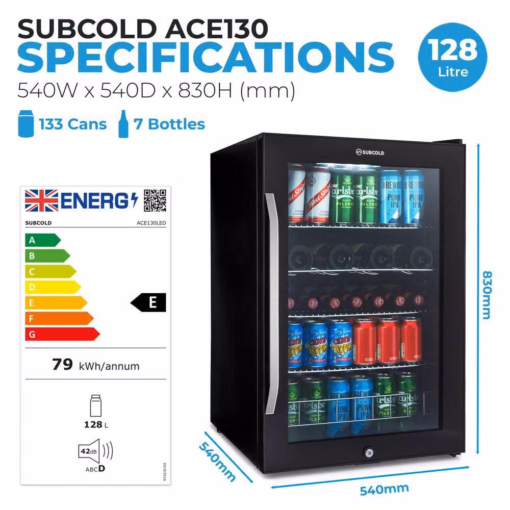 Subcold ACE 130 LED Beer Fridge in Black – 5