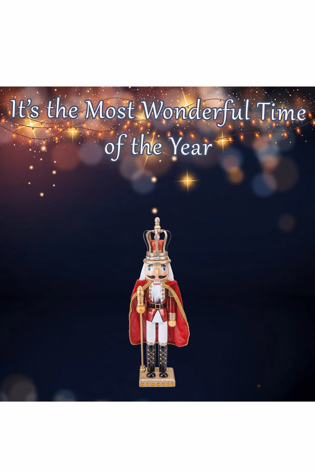 VFM e-Store Nutcracker King Christmas Decoration, Red, H 46.0 x W 12.2 x D 9.0 cm – 3