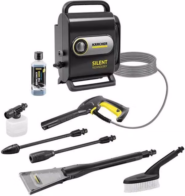 Karcher K Silent Black Edition Pressure Washer, 130 Bar, 240V Mains Powered