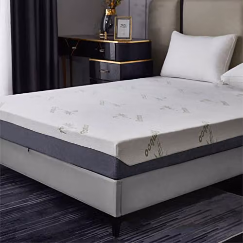 Groundlevel Double Bamboo Memory Foam Mattress in White and Grey, H 18 cm x W 140 cm x D 200 cm – 5