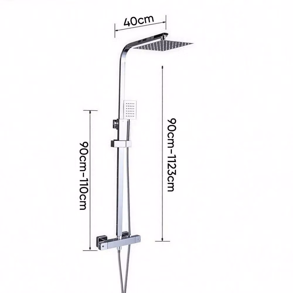 NESTLUNE Luxury Chrome Bath Filler Tap and Shower Mixer Set in Silver – 2