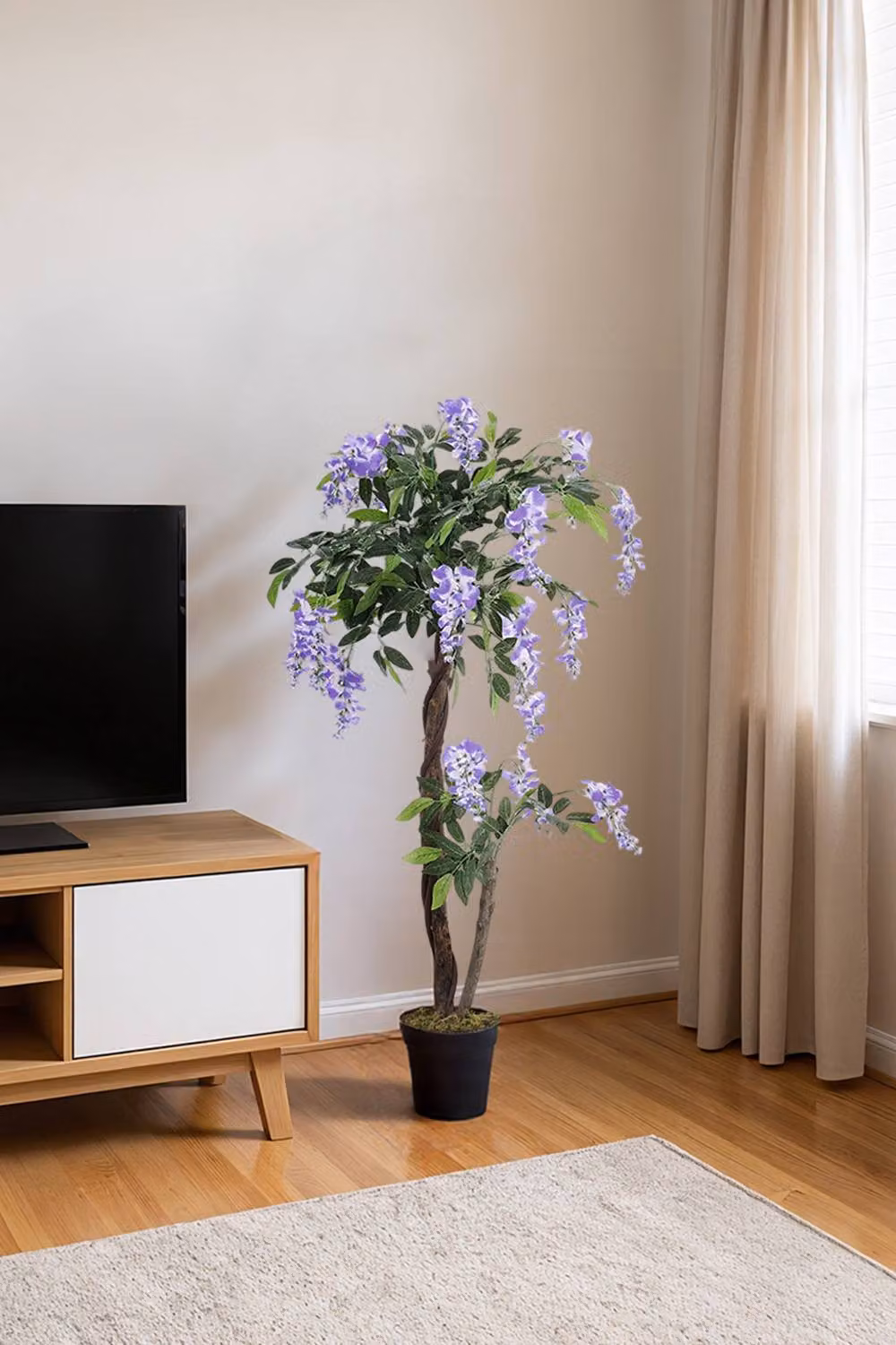 Garden Sanctuary Purple and Green Artificial Floral Potted Plant for Tabletop Decor – 2