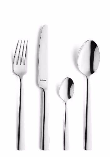 Amefa Modern Bliss 16 Piece Polished Silver Stainless Steel Cutlery Set for 4 People