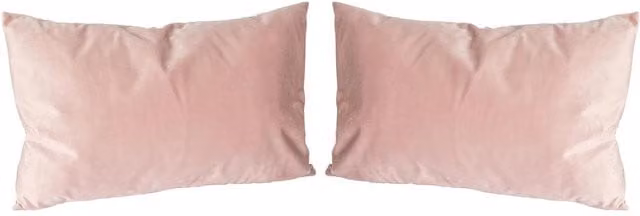 Nicola Spring Pack of 2 Pink Rectangular Velvet Cushions, W: 60 cm, D: 40 cm