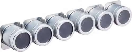 MasterClass Wall Mounted Magnetic Spice Rack in Silver Metal, W/D/H: 12.0 x 7.0 x 16.0 cm