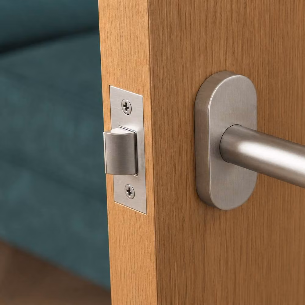 Forgeworks Thin Frame Quiet Short Internal Door Latch 40mm in Brushed Satin Stainless Steel Silver – 2