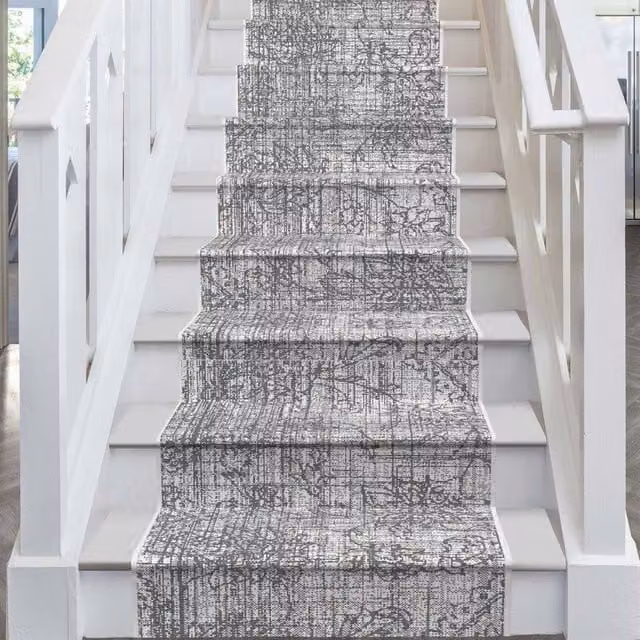 runrug 50 Shades Reversible and Durable Stair Runner Carpet in Grey, W: 70 cm, L: 540 cm