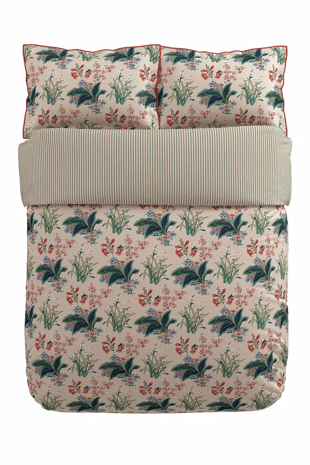Sanderson Enys Garden Floral Mako Satin Cotton Duvet Cover and Pillowcase Set, Multicolour, W: 140 cm, L: 200 cm – 2