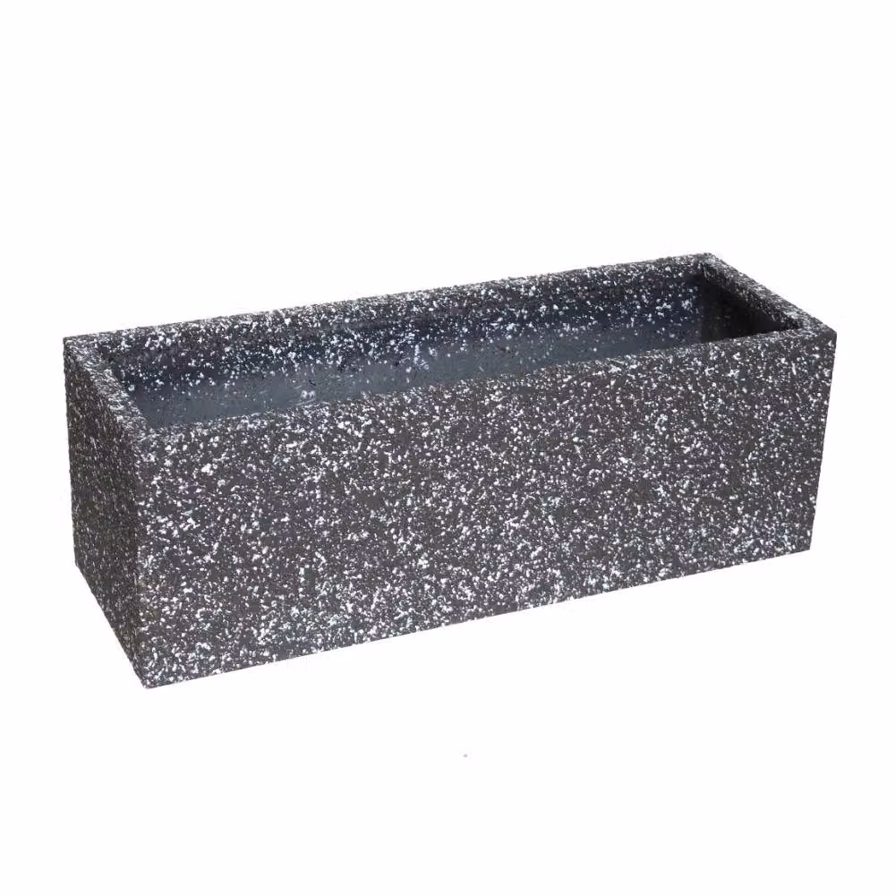 Primrose Zinc Trough Planter in Grey Black Stone Finish, 70 cm – 4