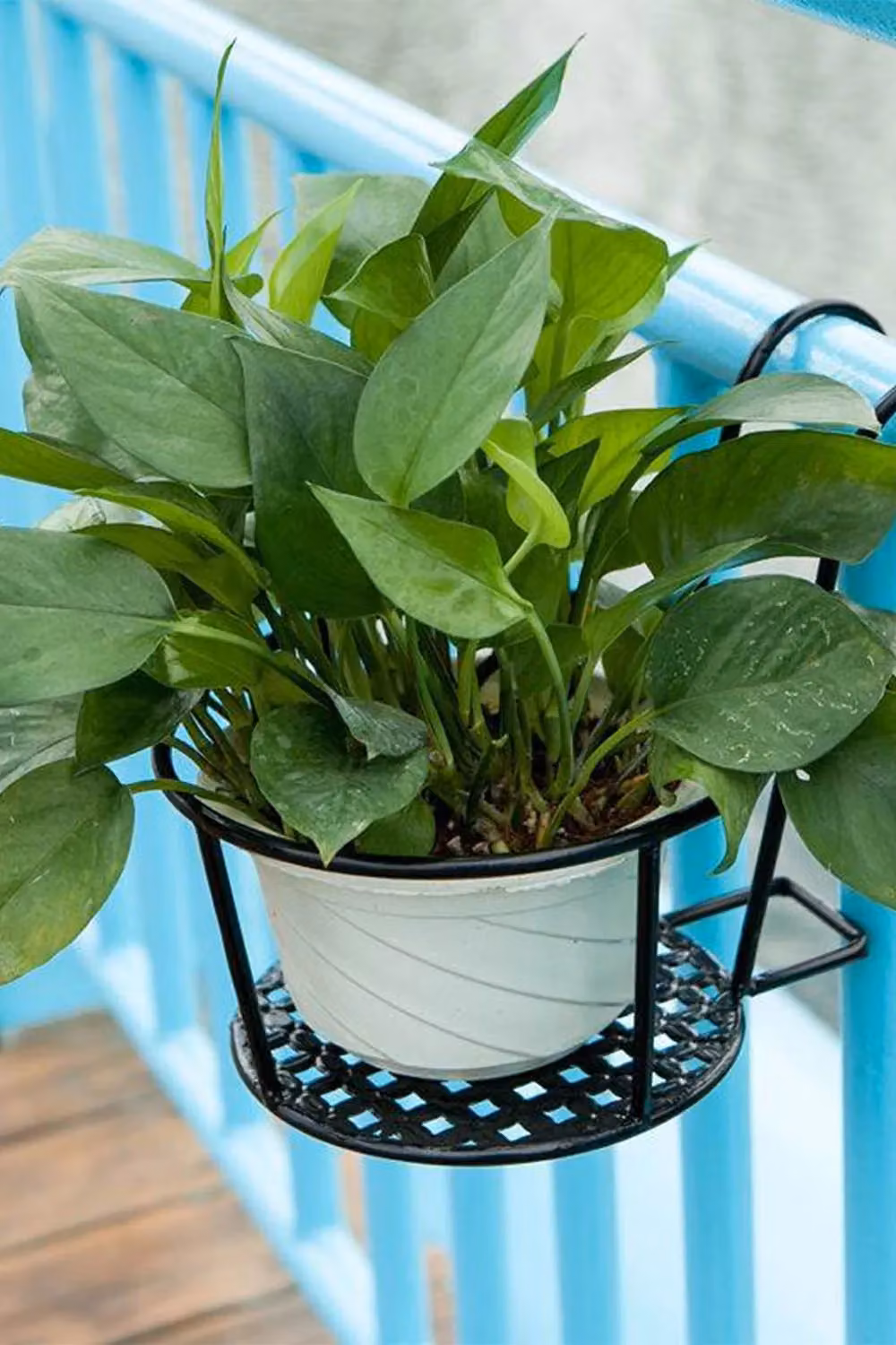 H&O Direct Metal Hanging Railing Planter Pot in Black – 3