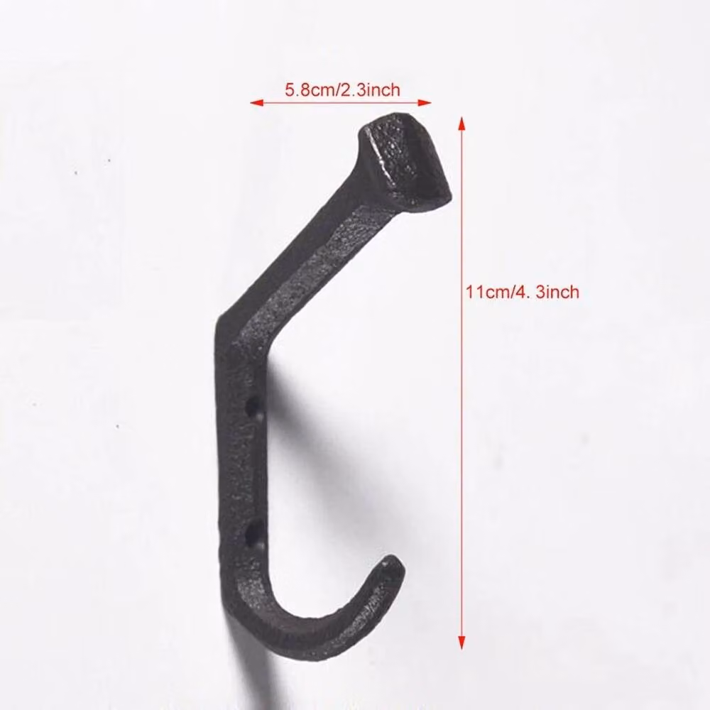 SPETLEK Iron Style Double Coat Hook, 5-Piece Set in Matt Black – 2