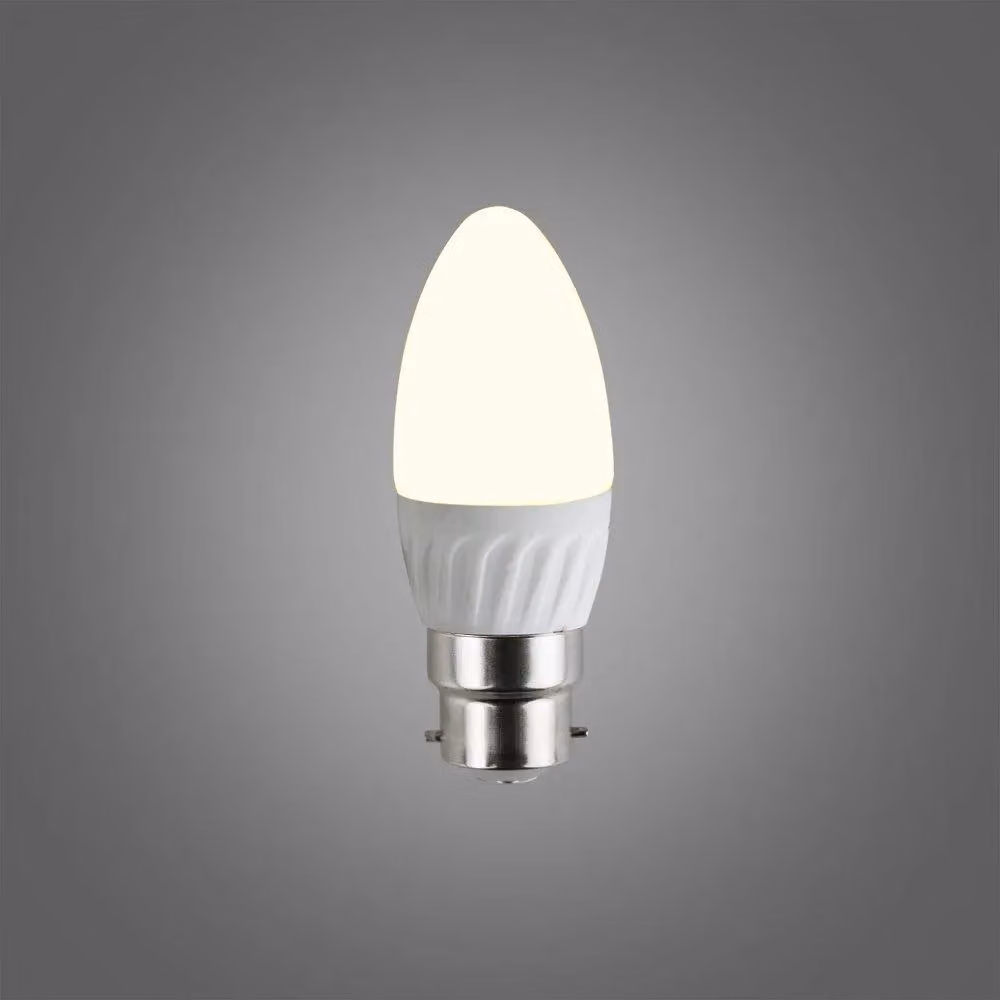 MiniSun Pack of 2 4W B22 LED Candle Bulbs, 3000K Warm White, Frosted Opal Replacement Bulbs – 2