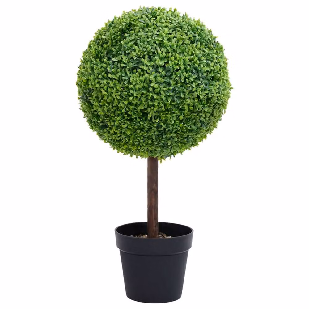 Berkfield Home Lush Artificial Ball Shaped Boxwood Plant in Green Pot, Height: 50 cm – 2