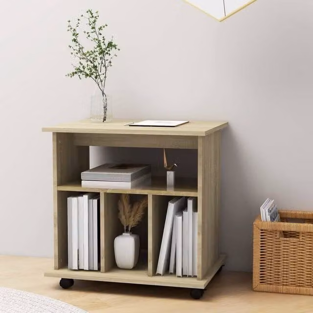 Berkfield Home Rolling Cabinet in Sonoma Oak, W: 60 cm, D: 45 cm, H: 60 cm – 1
