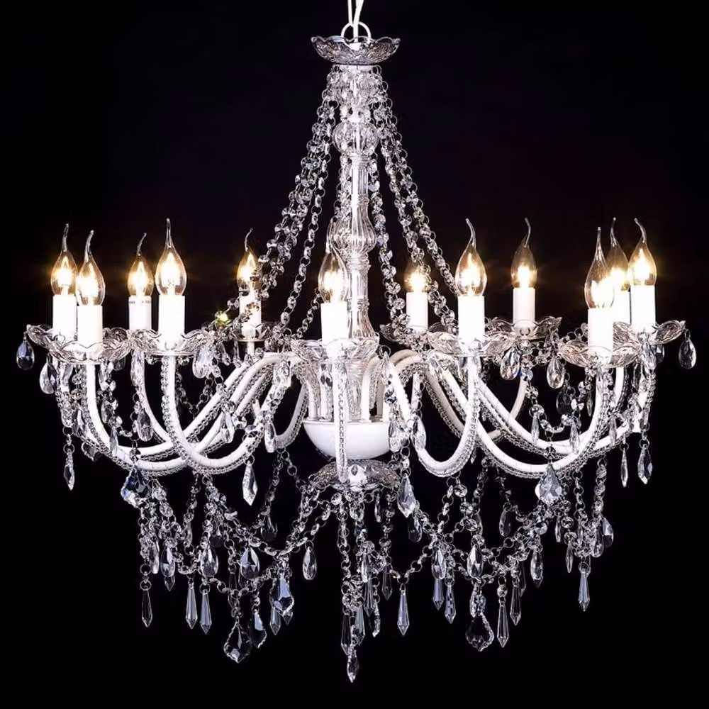 Berkfield Home White Crystal Chandelier with 1600 Crystals – 3
