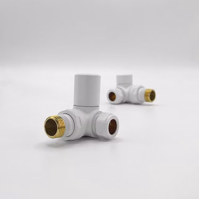 Lux Heat White Corner Manual Valve Set