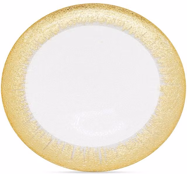 Neel Blue Gold Trim Glass Charger Plates, Diameter: 33 cm – 1