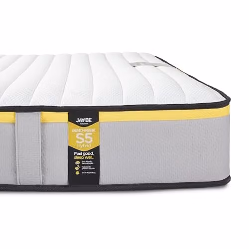Jay-Be Benchmark S5 Hybrid Mattress, Grey and White, W/D/H: 190 x 135 x 20 cm