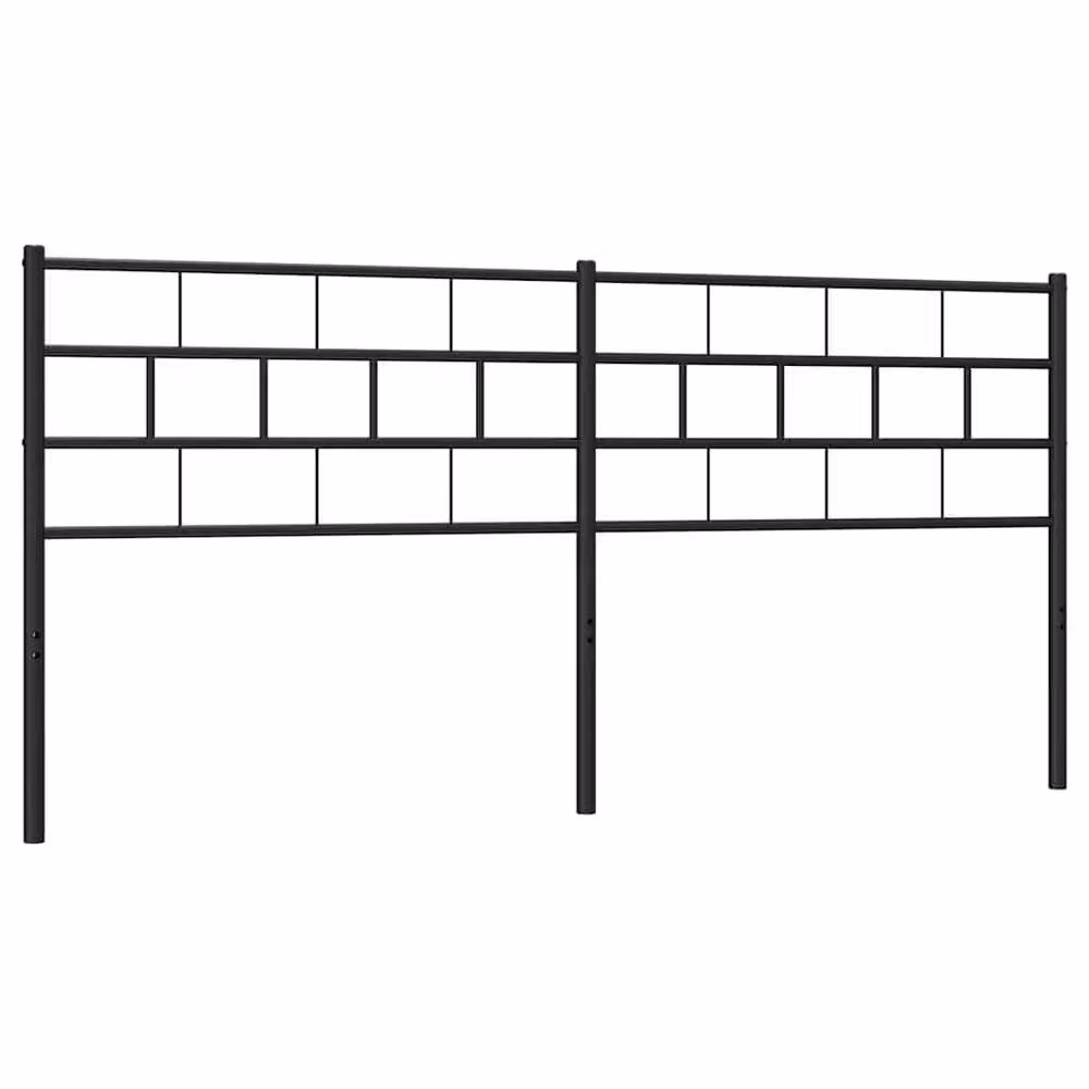 Berkfield Home Modern Geometric Metal Headboard in Matt Black, Width: 193 cm – 2