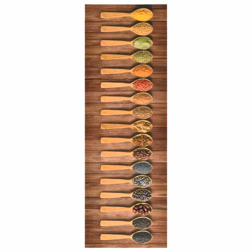 Berkfield Home Washable Spoon Kitchen Floor Mat, Multicolour, W/D/H: 60 x 180 cm