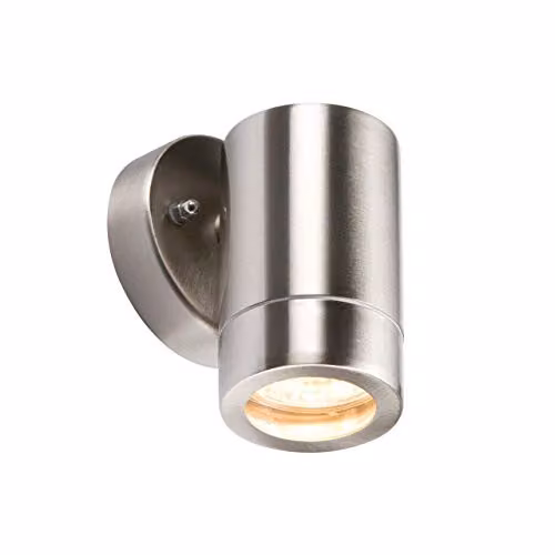 Netlighting Modern Stainless Steel Fixed GU10 35W IP65 Outdoor Wall Light in Grey or Silver – 2