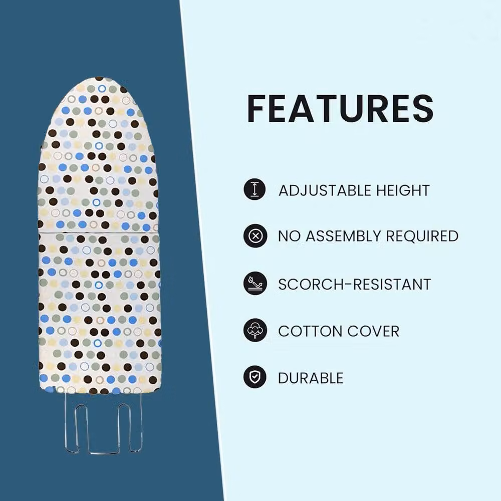 VOGREX Table Top Folding Ironing Board with Iron Stand in White, W: 120 cm – 2