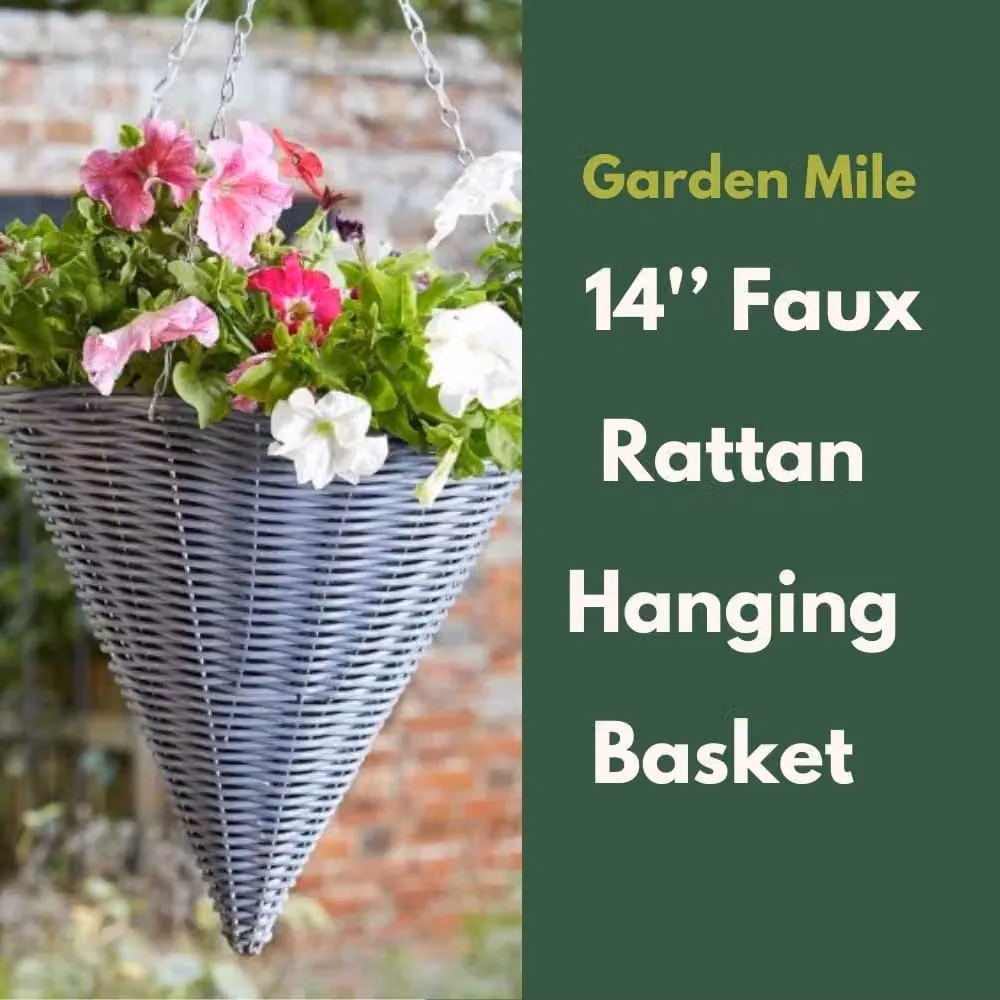 Marco Paul 2-Pack Metal Hanging Cone Flower Basket Planter in Grey and Silver – 3