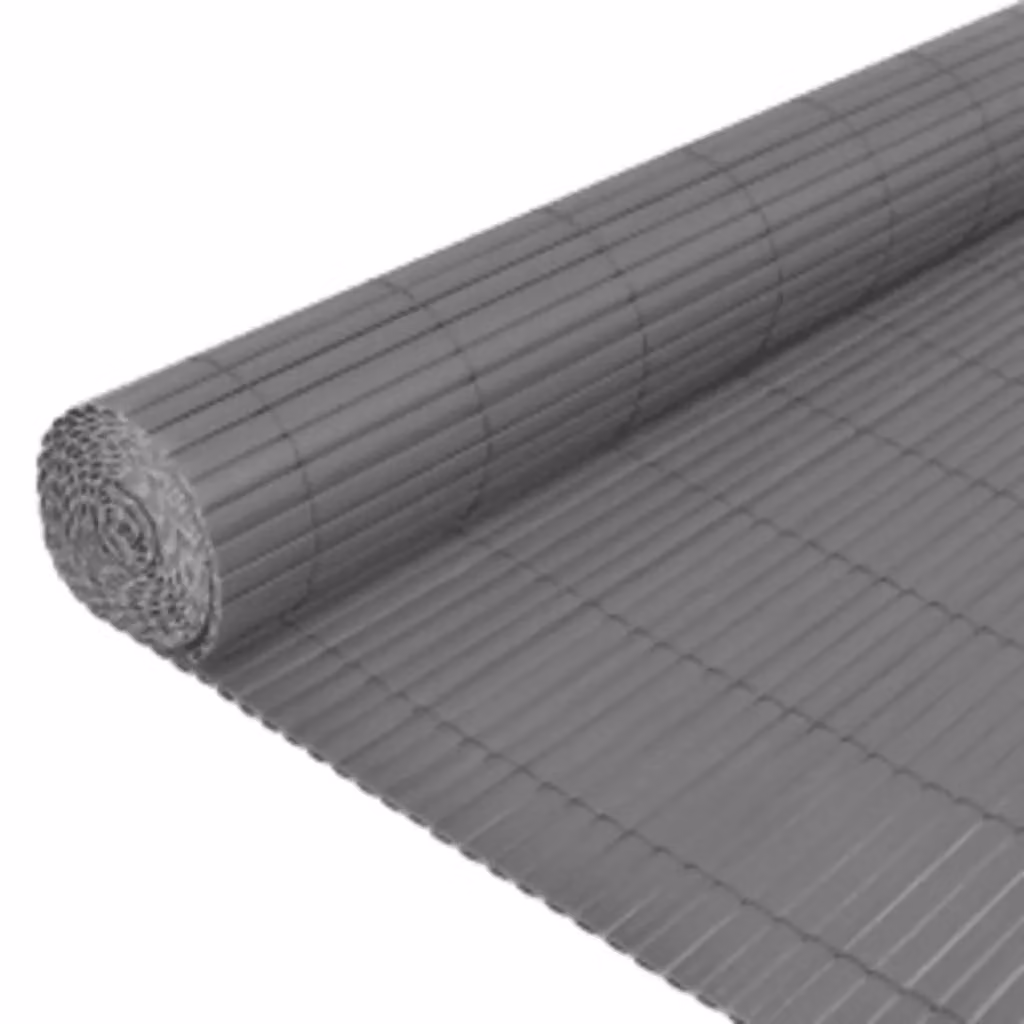 Berkfield Home Double-Sided Grey PVC Garden Fence, H: 90 cm, W: 400 cm – 2