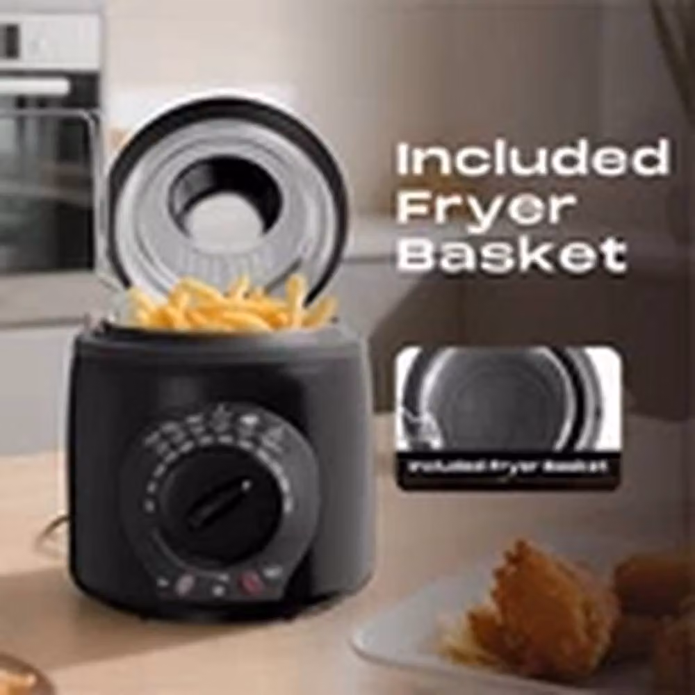 EONLION 1L Small Electric Deep Fat Fryer with Non-stick Chip Pan and Basket in Black – 3