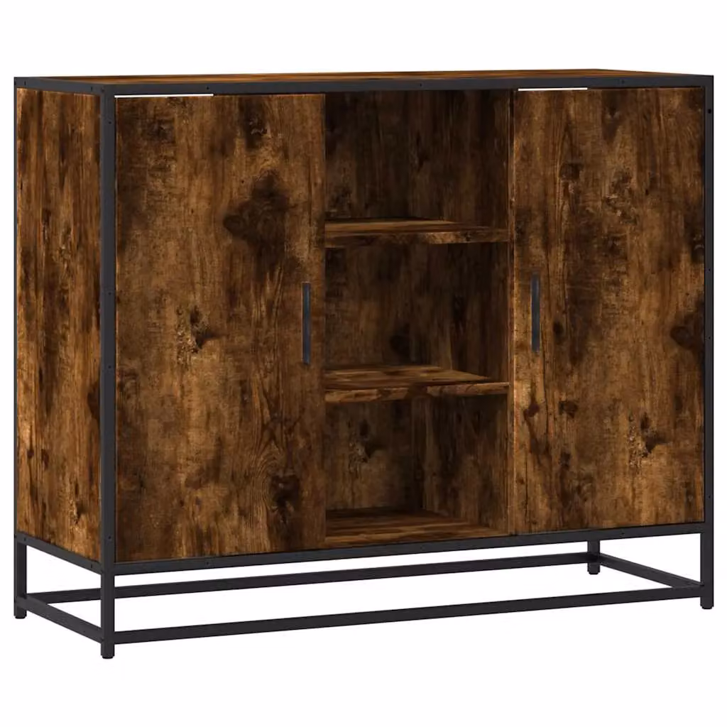 Berkfield Home Smoked Oak Sideboard in Brown, W/D/H: 92 x 35 x 76 cm – 2