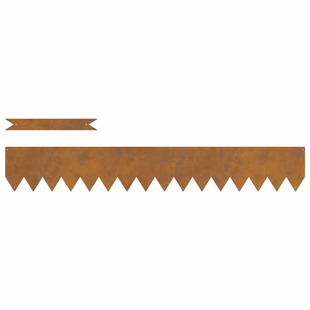 Berkfield Home Lawn Edgings, 30 Pieces, Brown Weathering Steel, W/D/H: 100 x 0.5 x 15 cm – 2