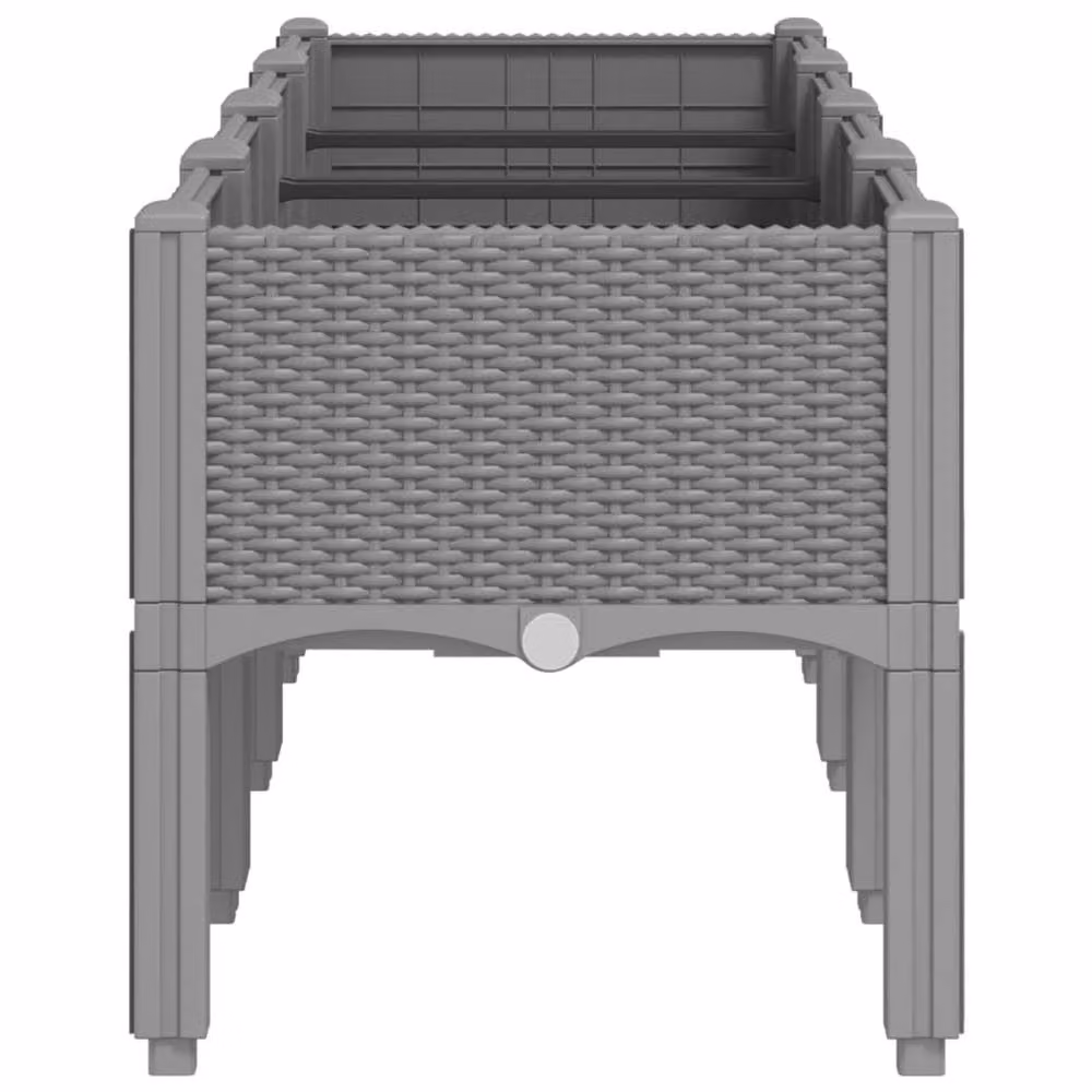 Berkfield Home Garden Planter with Legs in Light Grey, W/D/H: 160 x 40 x 42 cm – 3