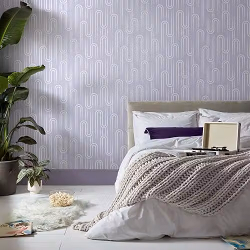 Envy Ups n Downs Purple Botanical Abstract Wallpaper – 2