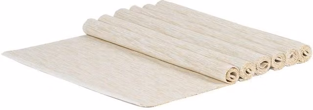 NESTLUNE Cotton Fabric Placemats, Beige, Pack of 6, W/D: 100 x 100 cm