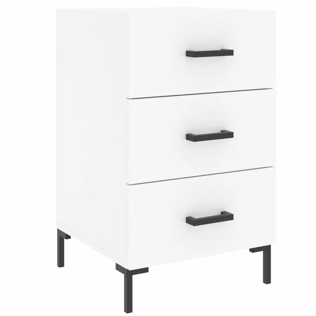 Berkfield Home White Modern Bedside Cabinet W/D/H: 40 x 40 x 66 cm – 2