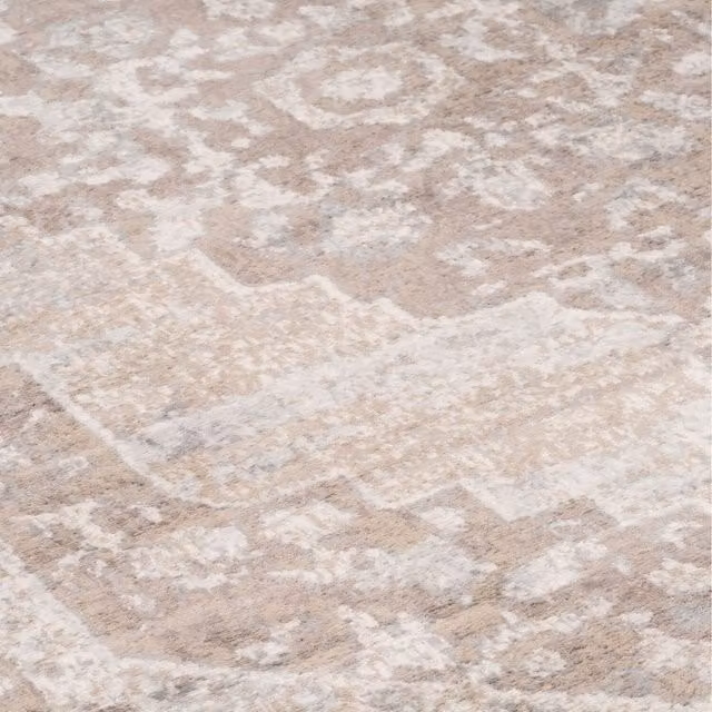 The Rug House Beige Traditional Medallion Square Living Area Rug W/D: 160 x 160 cm