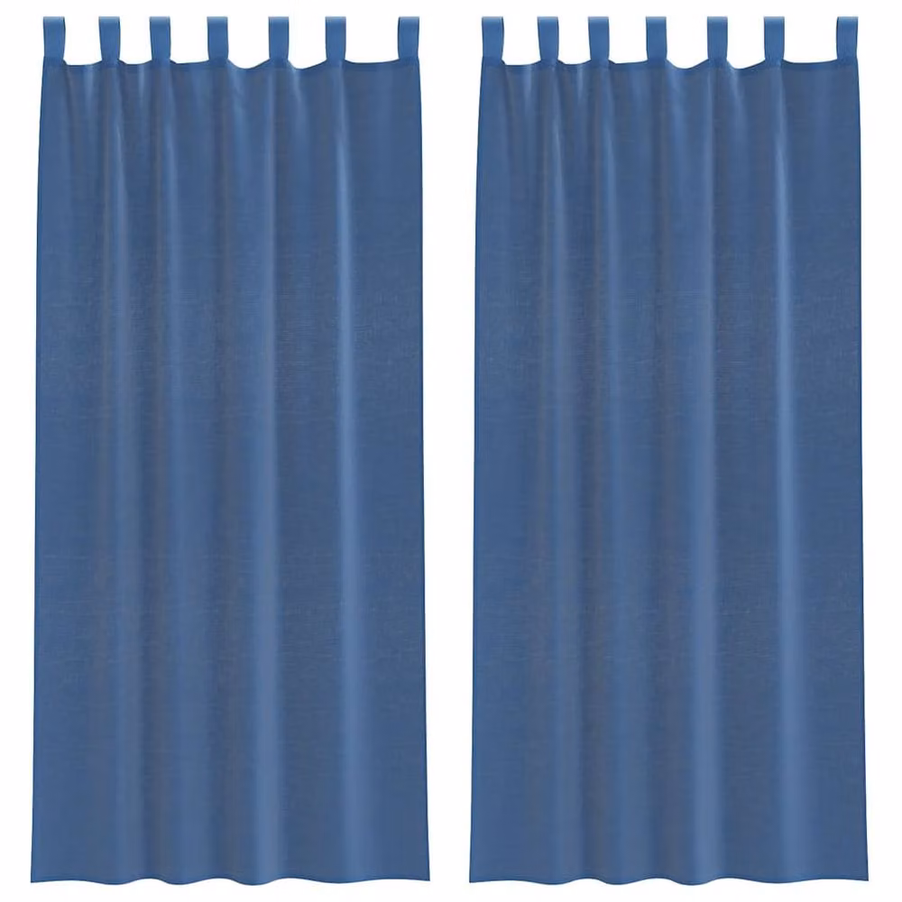 Berkfield Home Royal Blue Transparent Voile Fabric Curtains with Rod Pockets, 2 Pack, W: 140 cm, H: 245 cm – 2