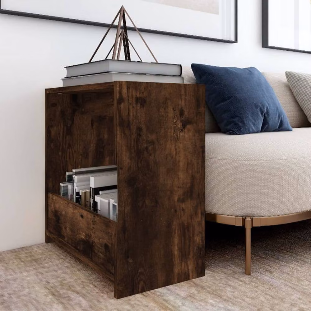Berkfield Home Smoked Oak Side Table in Brown, W/D/H: 50 x 26 x 50 cm – 2
