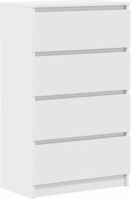 Berkfield Home White Minimalist Sideboard in Matt MDF, W/D/H: 60 x 35 x 98.5 cm