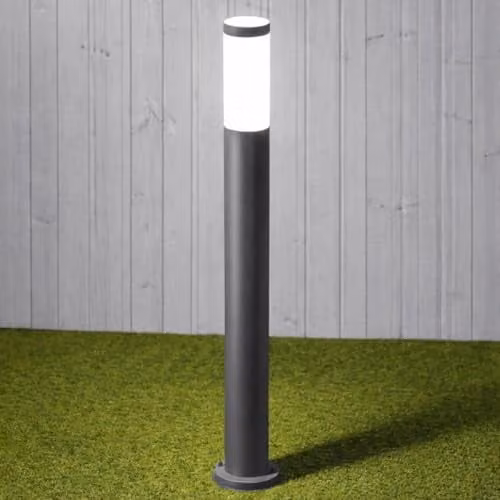 CGC Lighting Stainless Steel Silver Outdoor Post Bollard Light for Garden and Terrace