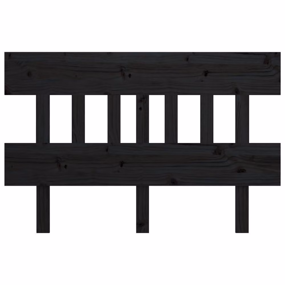 Berkfield Home Rustic Solid Wood Pine Bed Headboard, Black, W: 163.5 cm, D: 3 cm, H: 81 cm – 3