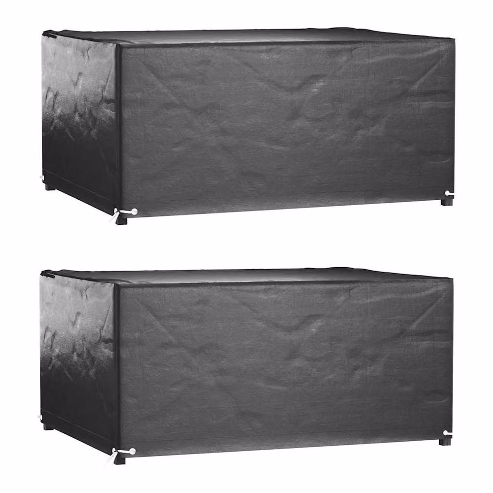 Berkfield Home Rectangular Garden Furniture Covers, 2 Pack, Black, W/D/H: 160 x 120 x 75 cm – 2